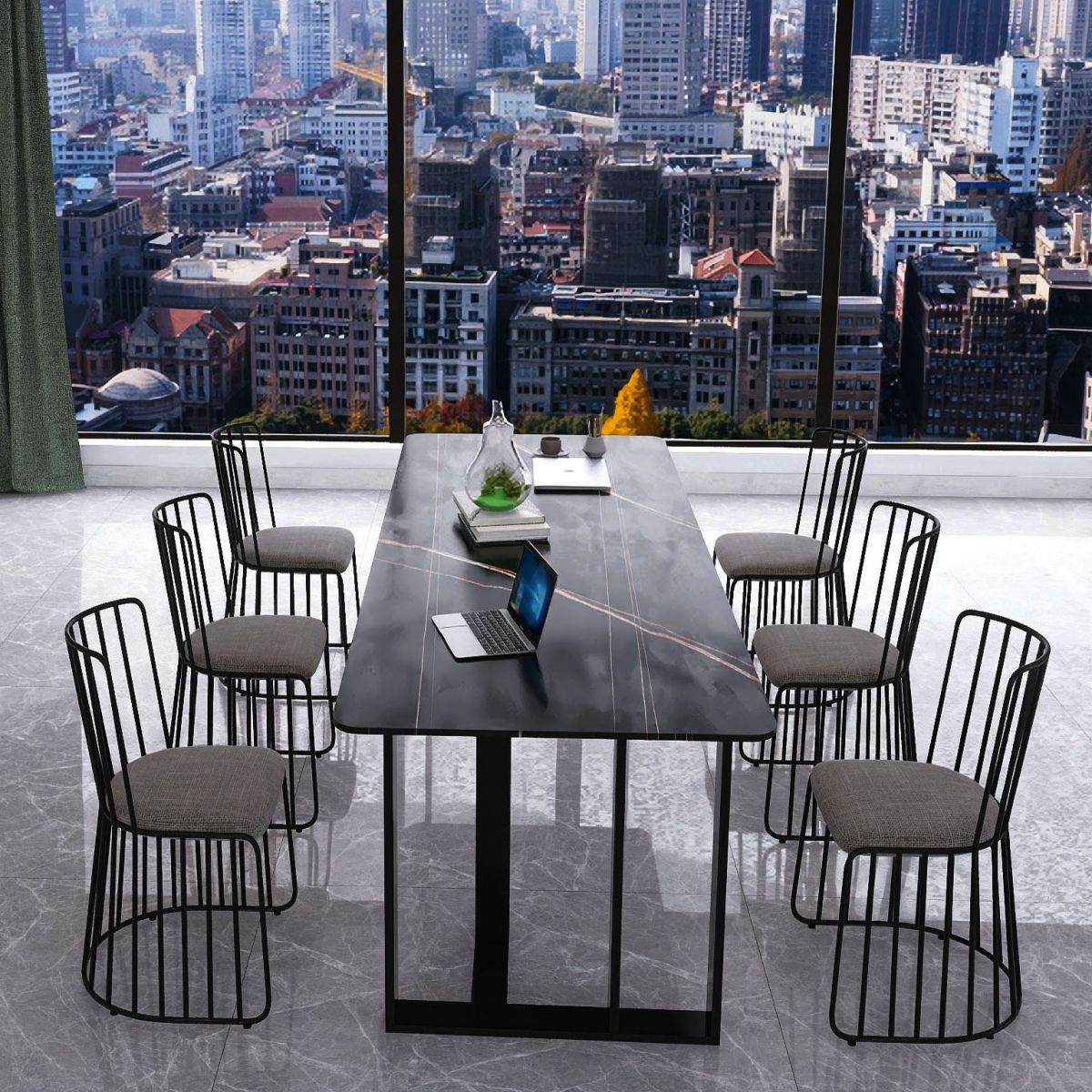 Rectangular Writing Desk Industrial Style Sled Base Office Desk Clearhalo 'furn' 'furn_office_desk' 'Furniture' 'Office Desks' 'Office Furniture' 'office_desk' 1200x1200_f217ee1e-8f8e-471e-b581-ef5ec19b2f2f