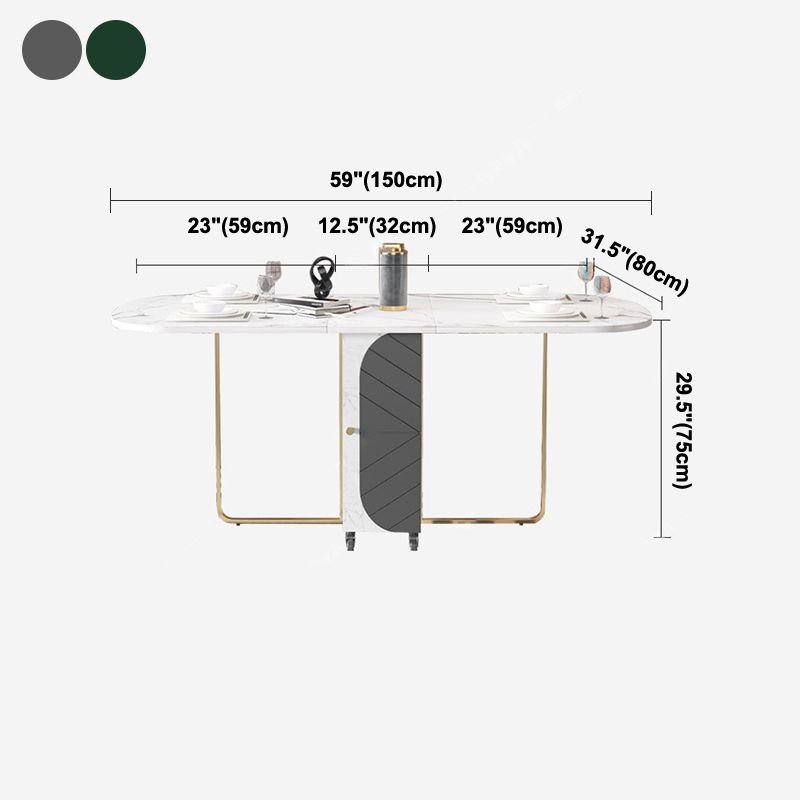Mid-Century Modern Dining Table Oval Wood Table with Drop Leaf,59.1"L x 31.5"W x 29.5"H Clearhalo ' dining_table' 'Dining Tables & Seating' 'Dining Tables' 'furn' 'furn_dining_table' 'Furniture' 'furniture_dining_table' 'Kitchen & Dining Furniture' 'kitchen&dining_furn' 'kitchen' 'kitchen_dining_table' 1200x1200_f21910e7-9555-4f9c-958c-37282469b4a4