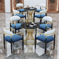 Glam Black Sintered Stone Dining Table Set 1/2/5 Pieces Dining Set for Home Use Clearhalo 'Dining Room Sets' 'Dining Tables & Seating' 'dining_room_set' 'furn' 'furn_dining_room_set' 'Furniture' 'Kitchen & Dining Furniture' 1200x1200_f21bf653-9e0c-4745-a0f6-3999266d50af