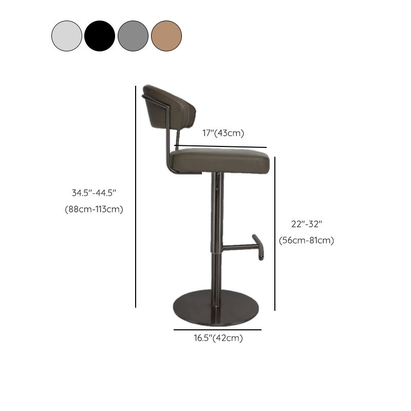 Sgabello alto sgabocale regolabile in stile moderno con cuscino in pelle