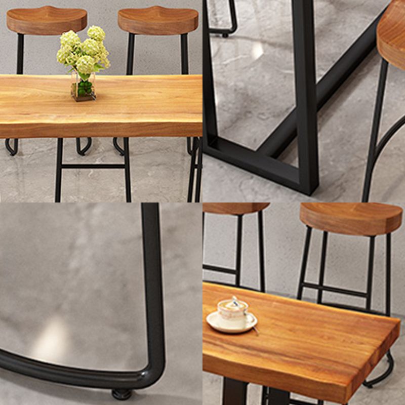 Rectangular Bar Height Table Black Metal Base Bar Table for Dining Room Clearhalo 'Bar Furniture' 'Bar Tables' 'bar_tables' 'furn' 'furn_bar_tables' 'Furniture' 'Kitchen & Dining Furniture' 1200x1200_f21d7a6f-6a96-4f26-acc5-efd1a09d1e5f