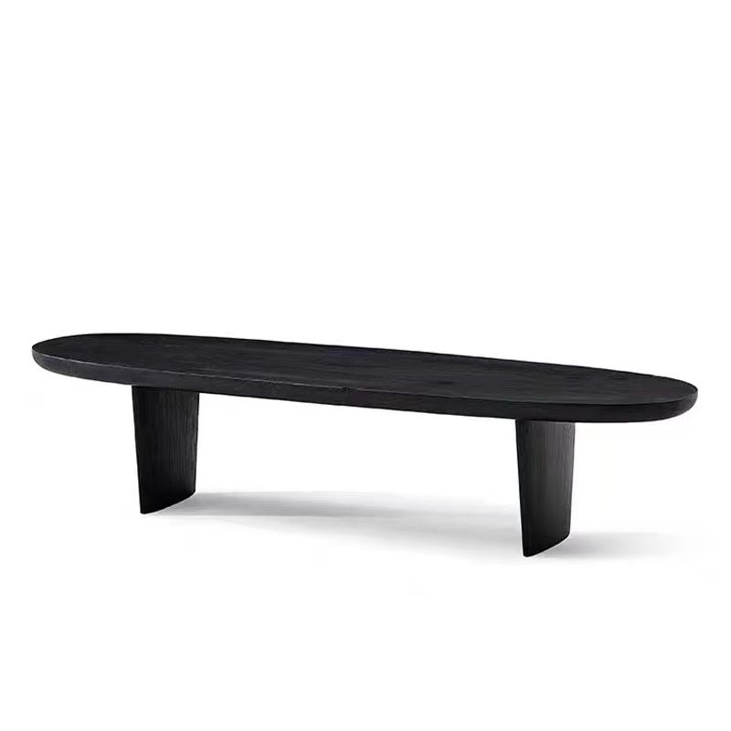 15"H Contemporary Coffee Table Solid Wood Black Single Cocktail Table Clearhalo 'Coffee & Accent Tables' 'Coffee Tables' 'coffee_tables' 'furn' 'furn_coffee_tables' 'Furniture' 'Living Room Furniture' 1200x1200_f2201880-abbd-41a8-87bd-8db3636ca952