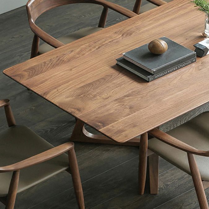 Modern 1/2/4/5 Pieces Dining Set Solid Wood Double Pedestal Dinette Set Clearhalo 'Dining Room Sets' 'Dining Tables & Seating' 'dining_room_set' 'furn' 'furn_dining_room_set' 'Furniture' 'Kitchen & Dining Furniture' 1200x1200_f222ed28-b65c-45fc-8fb1-7af1d08c7f3c