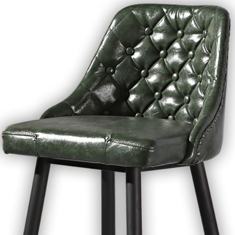 Glam Style Faux Leather Barstool Armless Low Back Bar Stool with Metal Legs Clearhalo 'Bar Furniture' 'Bar Stools' 'bar_stools' 'furn' 'furn_bar_stools' 'Furniture' 'Kitchen & Dining Furniture' 1200x1200_f2231b9d-9720-46fe-a039-c427bd72a18f