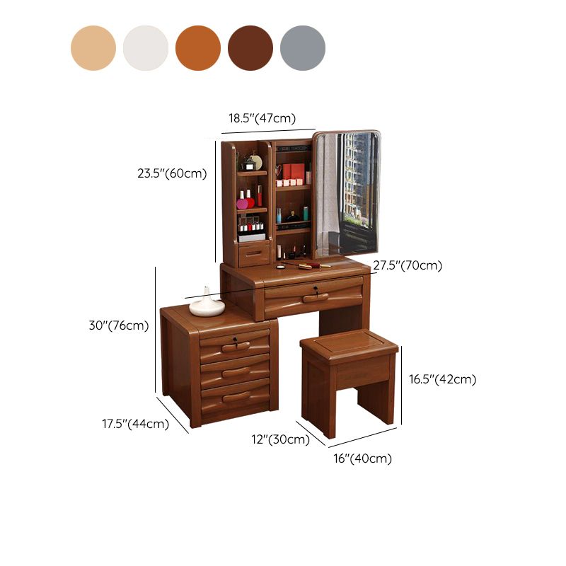 Mirador de dormitorio de tradiciones de madera maciza con tocador de cajones