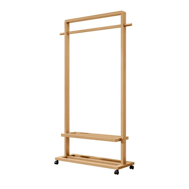 Rack de manteau de style moderne Bamboo solide étagères à double couche autoritaire.