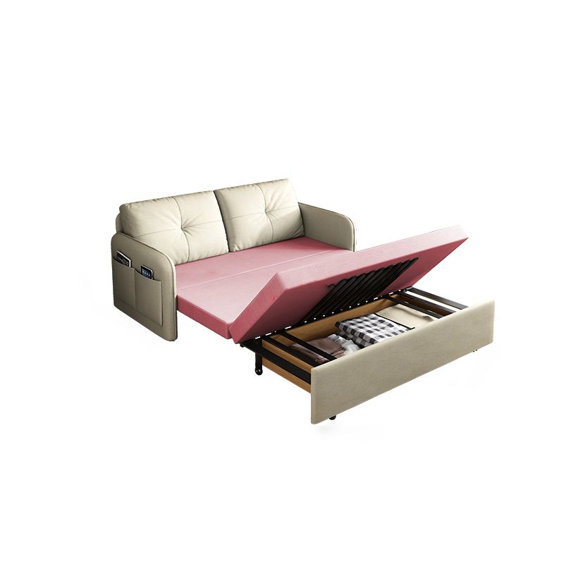 35,4 "H. divano trapuntato in fico in pelle quadrata per soggiorno