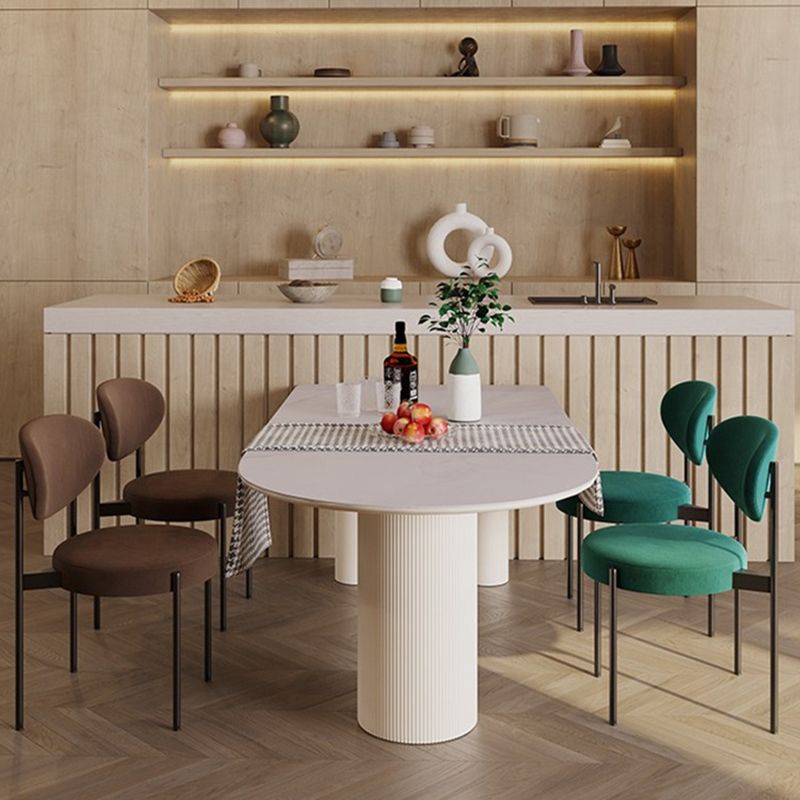 Metal Contemporary Free Form Indoor Table Sintered Stone Top Table for Dining Room Clearhalo ' dining_table' 'Dining Tables & Seating' 'Dining Tables' 'furn' 'furn_dining_table' 'Furniture' 'furniture_dining_table' 'Kitchen & Dining Furniture' 'kitchen&dining_furn' 'kitchen' 'kitchen_dining_table' 1200x1200_f2242b0b-c01e-478a-98bc-498977232734