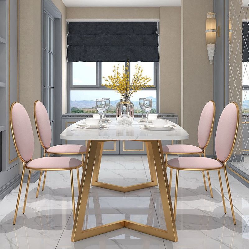 Modern Fixed Dining¬†Room¬†Table¬†Set Marble Top Kitchen Dining Furniture with 4 Legs Base Clearhalo 'Dining Room Sets' 'Dining Tables & Seating' 'dining_room_set' 'furn' 'furn_dining_room_set' 'Furniture' 'furniture_dining_room_set' 'Kitchen & Dining Furniture' 'kitchen&dining_furn' 'kitchen' 1200x1200_f2248c02-b7da-4d65-aa00-0f98ce393246