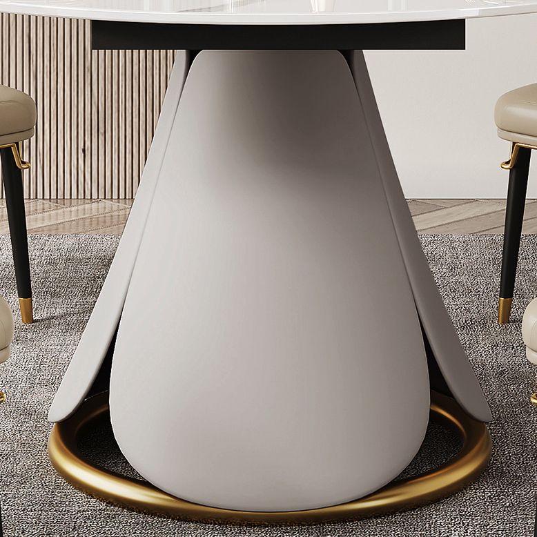 Modern Sintered Stone Dining Room Set Standard Height with Round Top and White Leg Dining Set Clearhalo 'Dining Room Sets' 'Dining Tables & Seating' 'dining_room_set' 'furn' 'furn_dining_room_set' 'Furniture' 'furniture_dining_room_set' 'Kitchen & Dining Furniture' 'kitchen&dining_furn' 'kitchen' 1200x1200_f226be51-fca3-4ba8-b00d-b696b902dc02