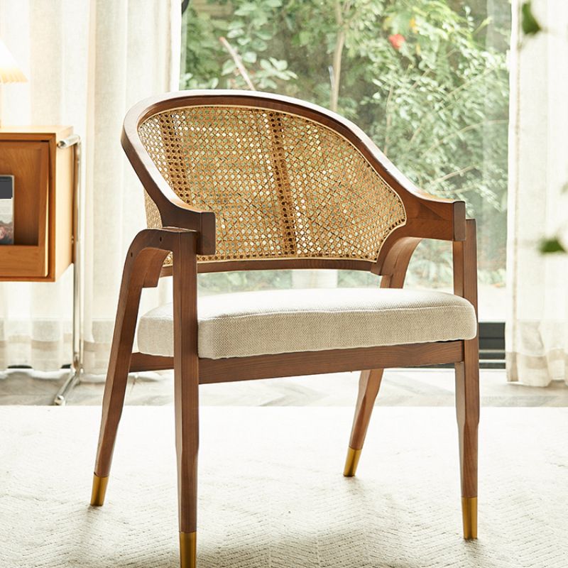 Leinenstuhl Massive Holzrahmenarme mit Basis vier Bein