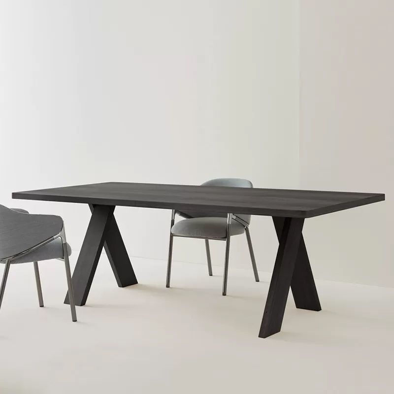 Rectangular Shaped Office Writing Desk with Wooden Legs in Black/Natural Clearhalo 'furn' 'furn_office_desk' 'Furniture' 'Office Desks' 'Office Furniture' 'office_desk' 1200x1200_f2285b42-8628-424b-b9f6-9d5b8f50274b