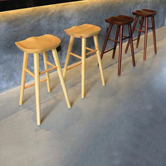 Contemporary Rectangle Bar and Counter Stool Wood Stool with 4 Legs Clearhalo 'Bar Furniture' 'Bar Stools' 'bar_stools' 'furn' 'furn_bar_stools' 'Furniture' 'furniture_bar_stools' 'Kitchen & Dining Furniture' 1200x1200_f2289be9-a15b-411d-8548-b8e7e2a1140a