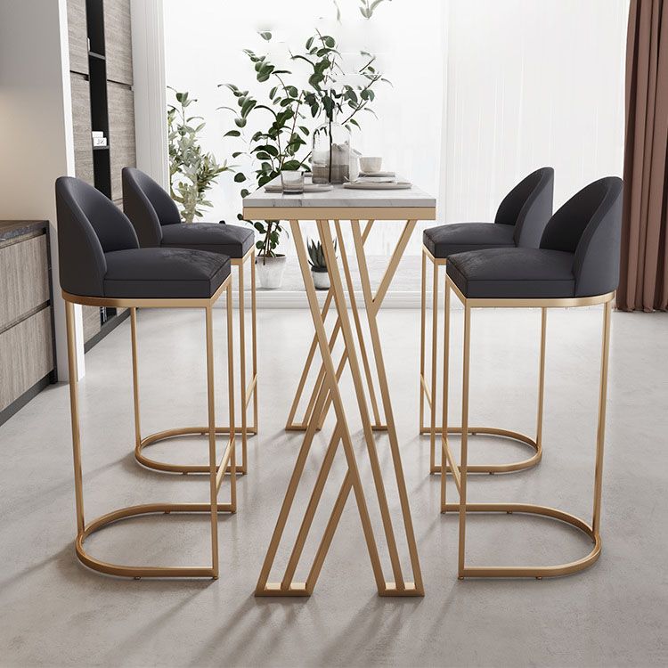 Luxurious Rectangular Pub Table Set 1/2/5 Pieces Artificial Marble Counter Table Set Clearhalo 'Bar Furniture' 'furn' 'furn_home_bar_bar_sets' 'Furniture' 'Home Bars & Bar Sets' 'home_bar_bar_sets' 'Kitchen & Dining Furniture' 1200x1200_f22c79ed-4dce-43c2-9e7c-9d6ff93c0c30