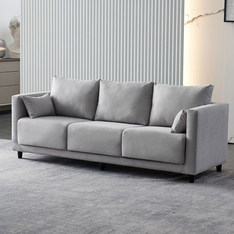 Contemporary Tuxedo Arm Standard Sofa with Bolster Pillows for Living Room, Apartment Clearhalo 'furn' 'furn_sofas' 'Furniture' 'furniture_sofas' 'kitchen' 'kitchen_sofas' 'Living Room Furniture' 'Sofa' 'sofas' 1200x1200_f22c8ed2-92bc-4f79-8260-2c215571f408