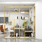 Gold Vertical Open Bookcase Glam Etagere Metal Book Shelf for Bedroom