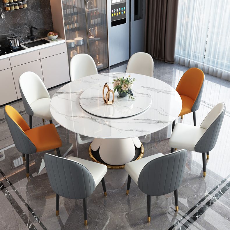 Round Stone Dining Site Table Traditional Luxury Table with Turntable Clearhalo ' dining_table' 'Dining Tables & Seating' 'Dining Tables' 'furn' 'furn_dining_table' 'Furniture' 'furniture_dining_table' 'Kitchen & Dining Furniture' 'kitchen&dining_furn' 'kitchen' 'kitchen_dining_table' 1200x1200_f22d0eaf-7180-4e5c-a94e-d0d54cbff3b9