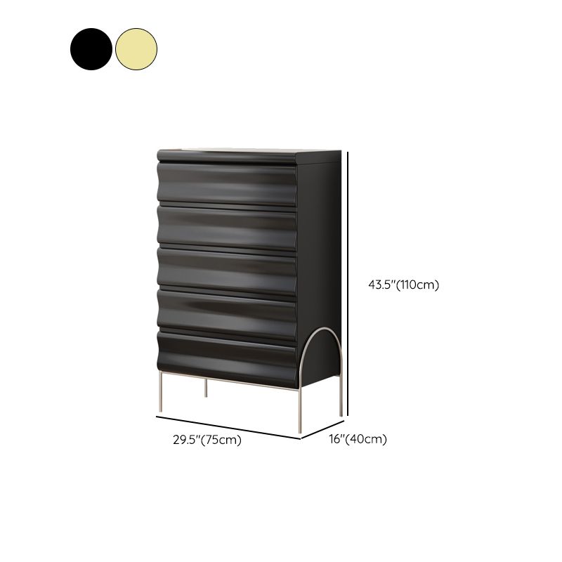 Tocador contemporáneo de almacenamiento de madera con 5 cajones