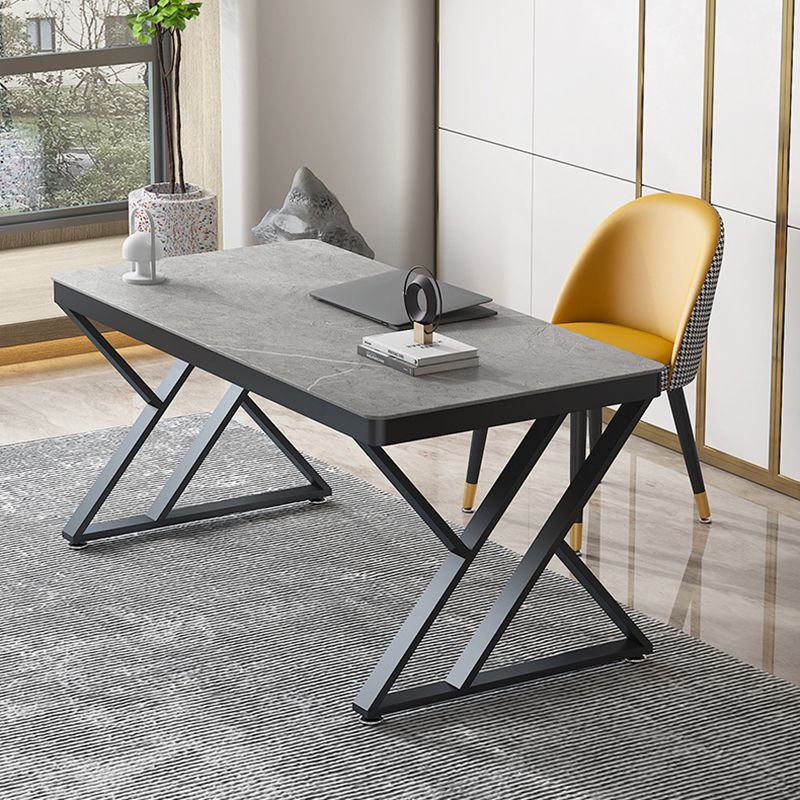 Glam Style Writing Desk Curve Office Study Room Desk with 1-drawer Clearhalo 'Furniture' 'furniture_office_desk' 'Office Desks' 'Office Furniture' 'office_desk' 1200x1200_f22ee262-9dfc-4a83-b3d3-9d4d9a4fc31d