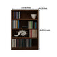 9.65"W Bookcase Contemporary Style Closed Back Brown Bookshelf for Home Office