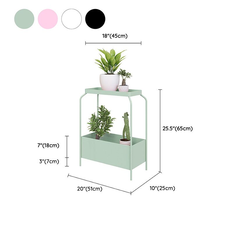 Mid-Century Corner Table Metal 4 Legs Side End Table with Storage