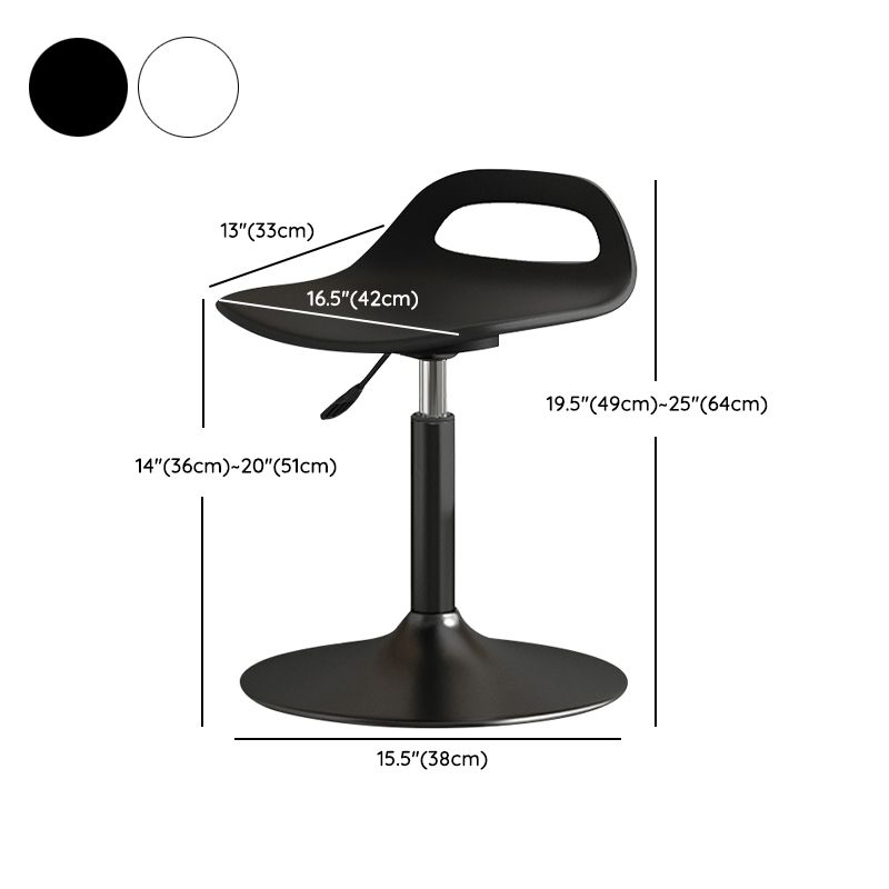 Modern Adjustable Height Swivel Low Back Bar Stools with Metal Base