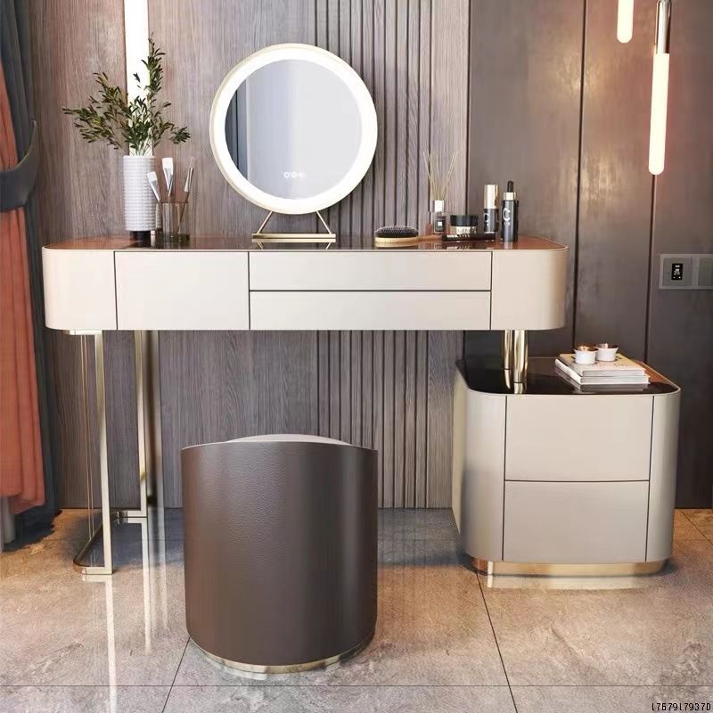 Tavoli da vanità contemporanei 5 cassetti vetro top -trucco da banco vanità