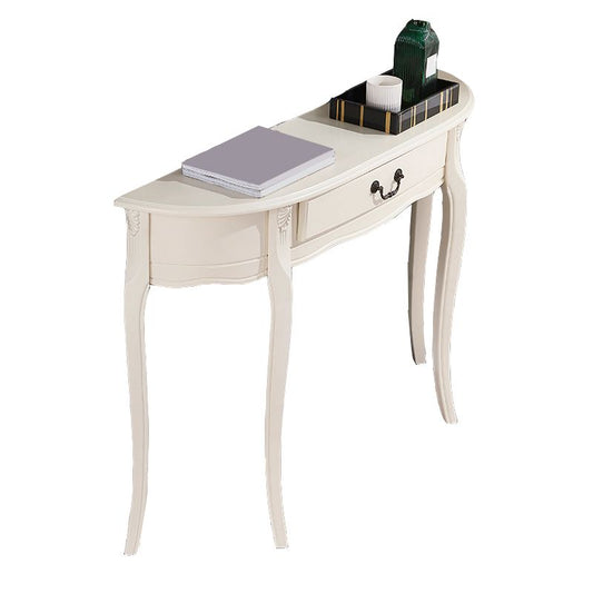 Mid-Century Modern Console Table Half Moon 4 Legs Rubbered Wood Sofa Console Table Clearhalo 'Console Tables' 'console_tables' 'Entry & Mudroom Furniture' 'furn' 'furn_console_tables' 'Furniture' 1200x1200_f2328cd5-4393-4aa9-83e6-91129366f994