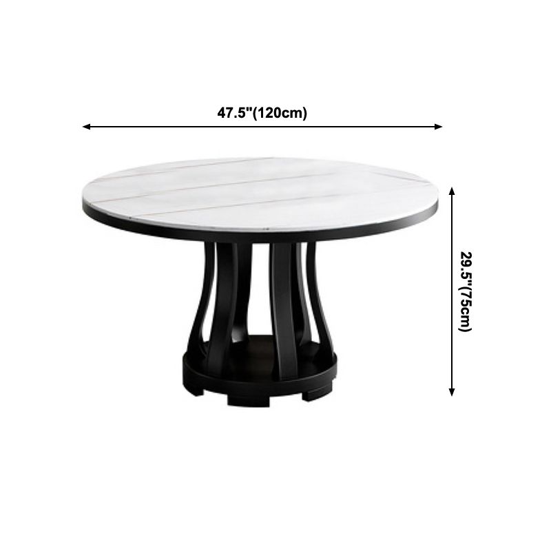 Contemporary Round Shape Table Sintered Stone White Standard Dining Table for Kitchen Clearhalo ' dining_table' 'Dining Tables & Seating' 'Dining Tables' 'furn' 'furn_dining_table' 'Furniture' 'furniture_dining_table' 'Kitchen & Dining Furniture' 'kitchen&dining_furn' 'kitchen' 'kitchen_dining_table' 1200x1200_f2332009-bce1-4b29-af1c-cc8f20db1ab4