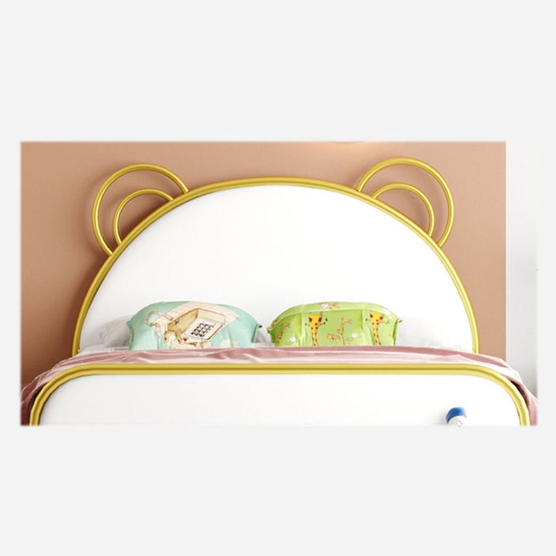 Lit standard à cadre en métal glamour, avec lit de tête de lit pour chambre à coucher