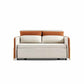Faux Leather Sofa Bed Contemporary Sofa with Pillows for Bonus Room