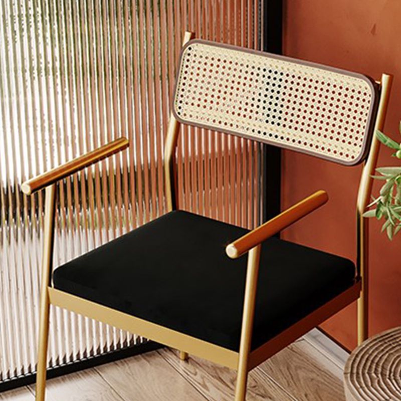 Contemporary Metal Frame Dining Armchair Upholstered Velvet Arm Chair for Home Clearhalo 'Dining Chairs' 'Dining Tables & Seating' 'dining_chair' 'furn' 'furn_dining_chair' 'Furniture' 'Kitchen & Dining Furniture' 1200x1200_f239b237-2533-4e56-ad02-c813bb3a9d99