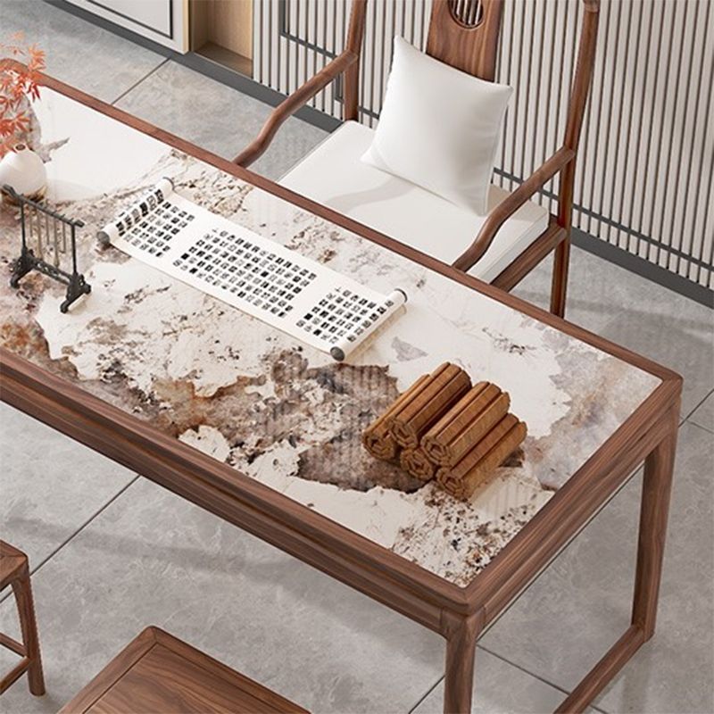 Modern Rectangular Shaped Office Table Stone Writing Desk in Gold/Green Clearhalo 'furn' 'furn_office_desk' 'Furniture' 'Office Desks' 'Office Furniture' 'office_desk' 1200x1200_f23a4771-d0bd-4bfc-9f73-a24e50738aea