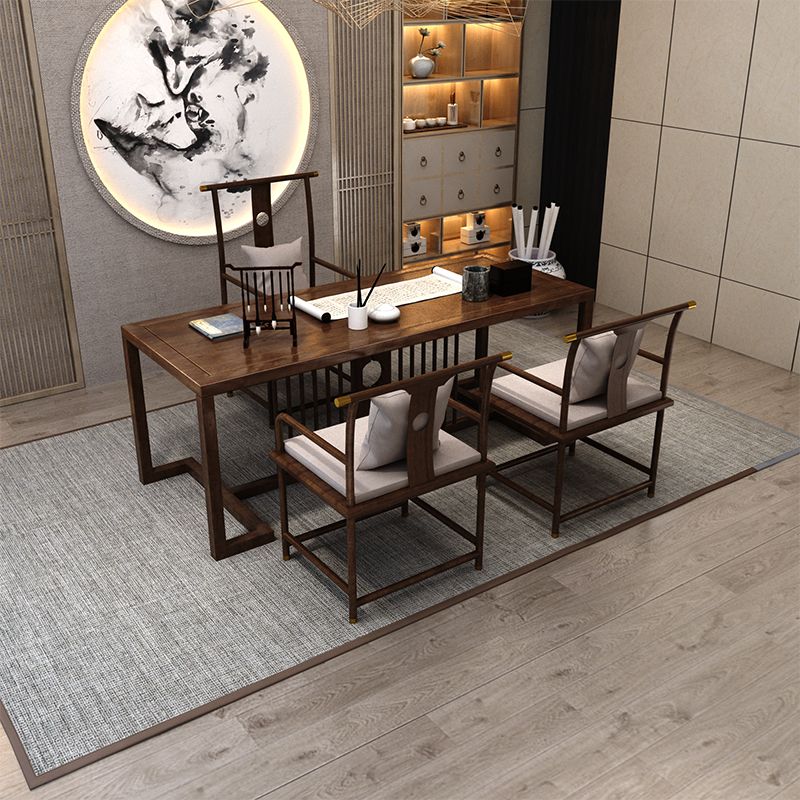 Modern Rectangular Writing Desk Bedroom Office Desk in Natural Clearhalo 'furn' 'furn_office_desk' 'Furniture' 'Office Desks' 'Office Furniture' 'office_desk' 1200x1200_f23aa591-fd85-4b7a-a5dc-197213322802