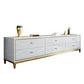 Glass Media Console Glam Media Console TV Stand with Drawers Clearhalo 'furn' 'furn_tv_stands_entertainment_centers' 'Furniture' 'Living Room Furniture' 'TV Stands & Entertainment Centers' 'TV Stands & Media Storage Furniture' 'tv_stands_entertainment_centers' 1200x1200_f23ec07f-5b8c-4dc8-9b25-6890205c846b