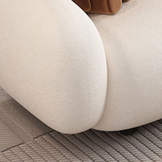 Modernes gerolltes Armsofa weißes Samtsofa für Wohnzimmer, Wohnung