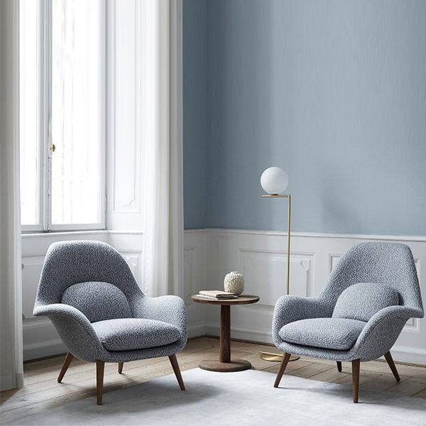 Moderner Essstuhl Leinen Parsons Armstuhl für Wohnzimmer