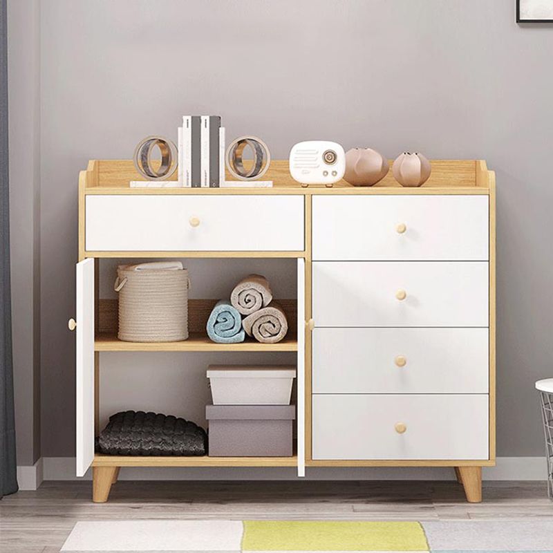 14,5 "D Coiffer de rangement blanc commode de rangement de style moderne avec tiroirs et portes