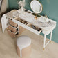 Glam Makeup Vanity Desk Leather Makeup Vanity Set with Slate Top