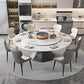 Contemporary 1/4/5/7/9/13 Pieces Furniture Round Stone Dining Set in White Clearhalo 'Dining Room Sets' 'Dining Tables & Seating' 'dining_room_set' 'furn' 'furn_dining_room_set' 'Furniture' 'Kitchen & Dining Furniture' 1200x1200_f2438236-bfd7-4278-8b99-053e03d358e9