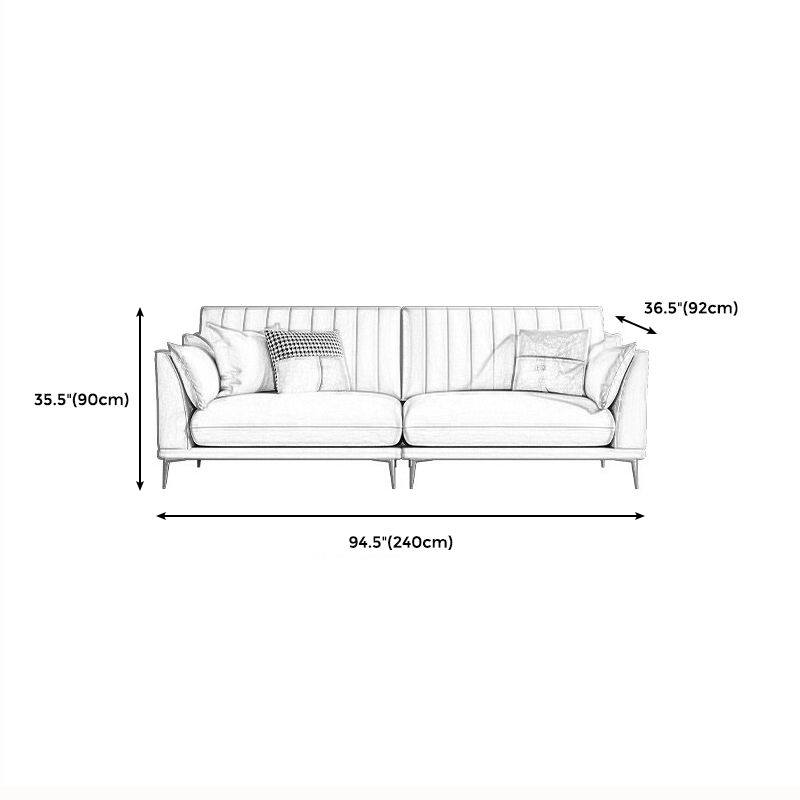 Modern Style Solid Wood Base Namib & White Leather Rectangular Sofa Clearhalo 'furn' 'furn_sofas' 'Furniture' 'furniture_sofas' 'kitchen' 'kitchen_sofas' 'Living Room Furniture' 'Sofa' 'sofas' 1200x1200_f244b66c-fd43-40e1-97e9-a4fc50169b9d