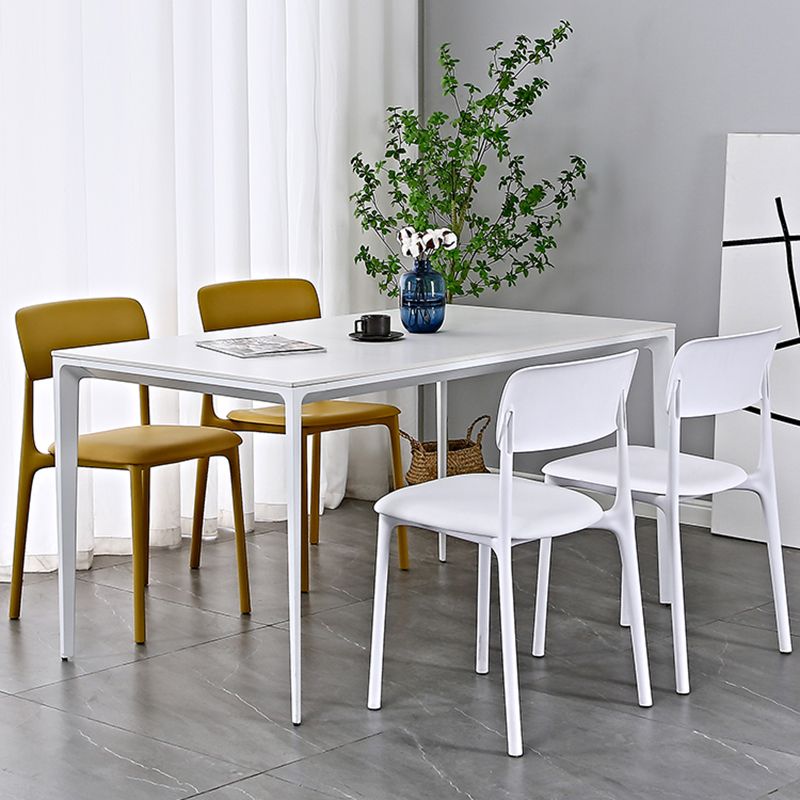 Plastic Modern Contemporary Kitchen Chair Armless Open Back Dining Room Chair Clearhalo 'Dining Chairs' 'Dining Tables & Seating' 'dining_chair' 'furn' 'furn_dining_chair' 'Furniture' 'furniture_dining_chair' 'Kitchen & Dining Furniture' 1200x1200_f245c921-f894-4235-ba35-30c1c9e58ba3