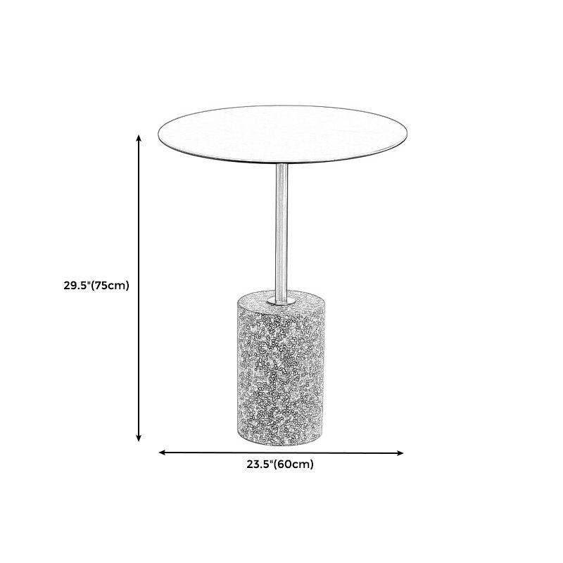 Tavolo contemporaneo di fascia laide rotonda con una singola base in terrazzo