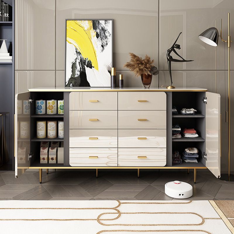 Glam Combo Dresser Wood Storage Chest Dresser with Metal Feet for Bedroom Clearhalo 'Bedroom Furniture' 'Dressers & Chests' 'dressers_chests' 'furn' 'furn_dressers_chests' 'Furniture' 1200x1200_f245f0d5-be0a-4da7-9e00-074629705afc