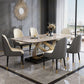 Nordic Glam Sintered Stone Dining Table Set 1/2/5/7 Pieces Dining Set for Home Clearhalo 'Dining Room Sets' 'Dining Tables & Seating' 'dining_room_set' 'furn' 'furn_dining_room_set' 'Furniture' 'furniture_dining_room_set' 'Kitchen & Dining Furniture' 1200x1200_f246cc20-a1ce-4b06-8983-0a6846a7047e