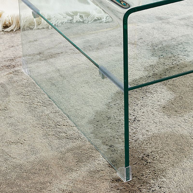 Modern Style Black/transparent Rectangular Coffee Table with Tempered Glass Top Clearhalo 'Coffee & Accent Tables' 'Coffee Tables' 'coffee_tables' 'furn' 'furn_coffee_tables' 'Furniture' 'Living Room Furniture' 1200x1200_f248e9ce-7b17-4188-b18c-f9287b88b6ac