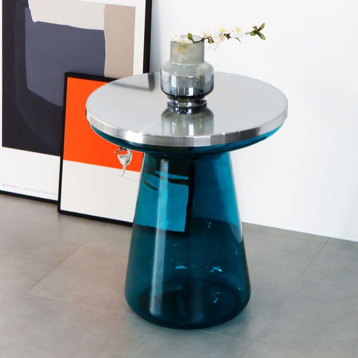 20.47" Tall Mid-century Style Side End Table Glass Pedestal Round Sofa Side Accent Table Clearhalo 'Coffee & Accent Tables' 'End & Side Tables' 'end_side_tables' 'furn' 'furn_end_side_tables' 'Furniture' 'Living Room Furniture' 1200x1200_f24904e5-7521-44e0-a6d9-b55ddcb415c7