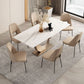 Nordic 1/3/4/6/7 Pieces Dining Set Sintered Stone Rectangle Table with Leather Chairs Clearhalo 'Dining Room Sets' 'Dining Tables & Seating' 'dining_room_set' 'furn' 'furn_dining_room_set' 'Furniture' 'furniture_dining_room_set' 'Kitchen & Dining Furniture' 'kitchen&dining_furn' 'kitchen' 1200x1200_f2494483-078e-4155-906b-8c35bacff488