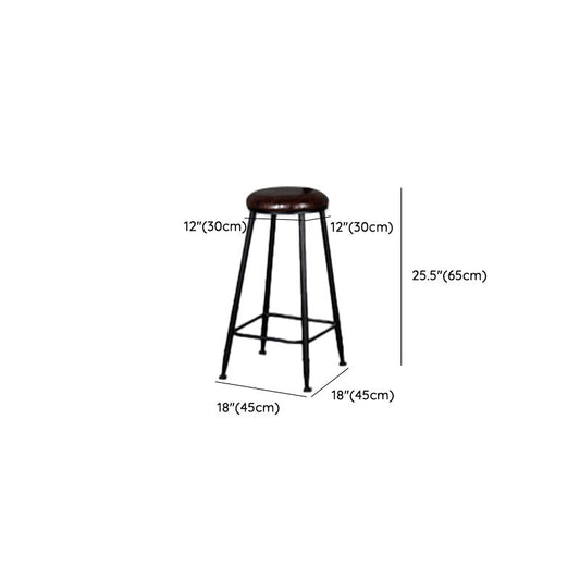 Tabouret de comptoir sans arme sans arme tabouret de café en fer avec coussin et pédale