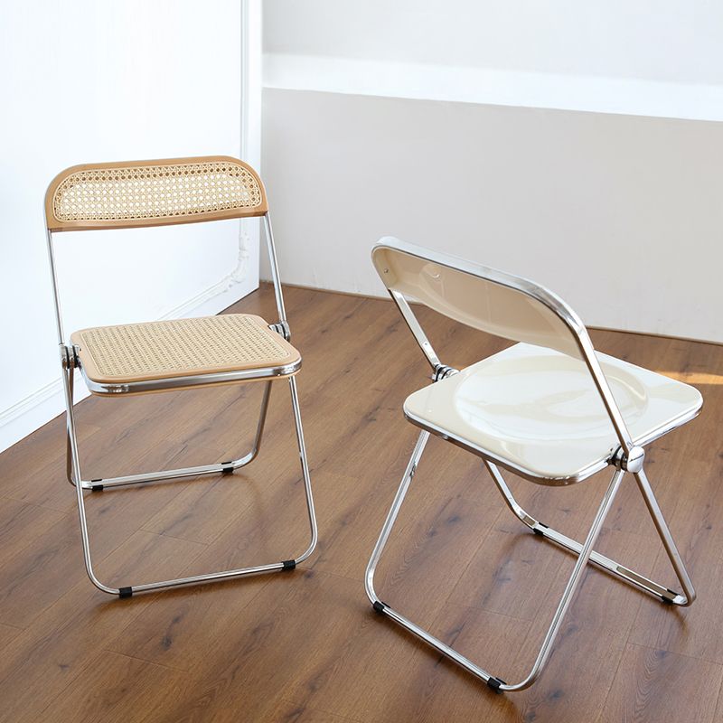 Modern Folding Dining Room Chair Armless Metal Dining Chairs for Restaurant Use Clearhalo ' kitchen&dining_furn' 'Dining Chairs' 'Dining Tables & Seating' 'dining_chair' 'furn' 'furn_dining_chair' 'Furniture' 'furniture_dining_chair' 'Kitchen & Dining Furniture' 'kitchen' 1200x1200_f24c35c3-f847-4e16-861a-07bf9d55fb3e